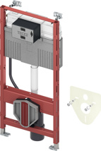 TECEprofil wc-inbouwframe met Uni-spoelkast, wandbevestiging en geluidsisolatieset, bouwhoogte 1120